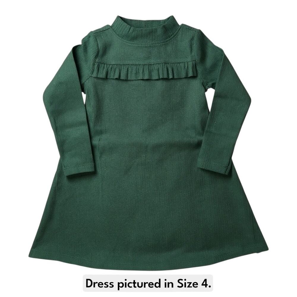 Hanna Andersson NWT Long Sleeve Mock Green Turtleneck Dress. Size 5.